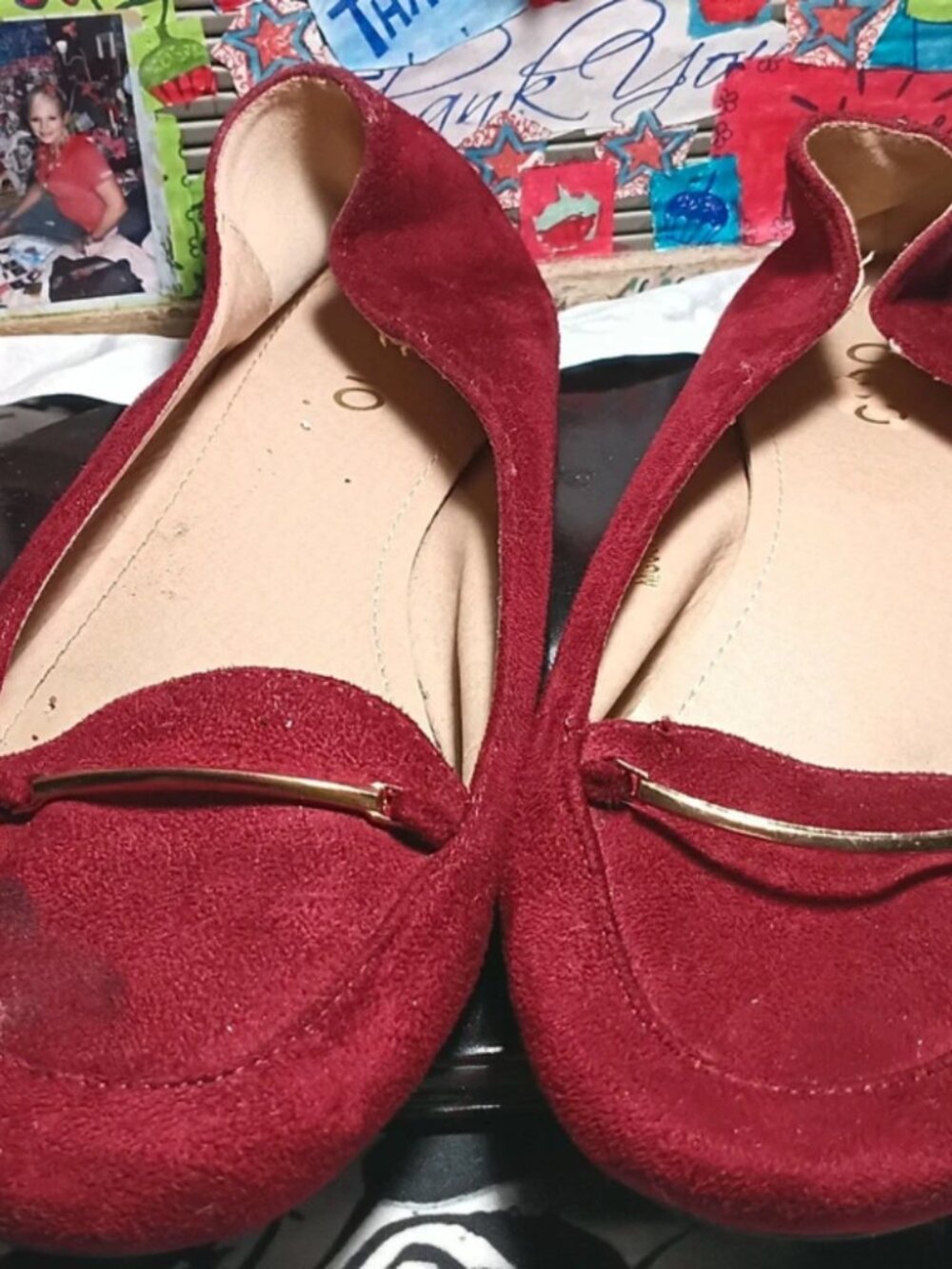 Cute burgundy flat /loafers look at all pics